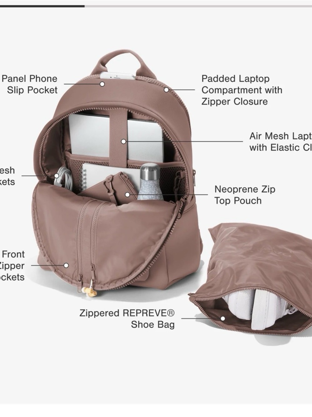 Dagne Dover Mauve-Taupe Backpack - Picture 2 of 13